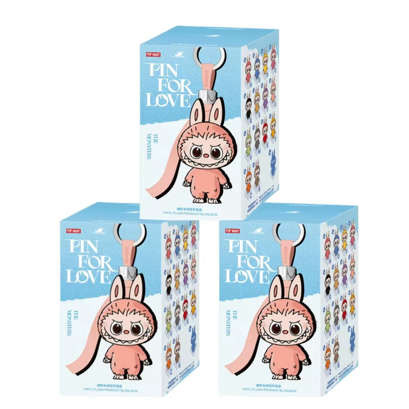 Hot Genuine POPMART the Monsters Labubu V4 Pin for Love Series Vinyl Plush Blind Box Cute Bag Pendant Gift Keychain Mystery Box