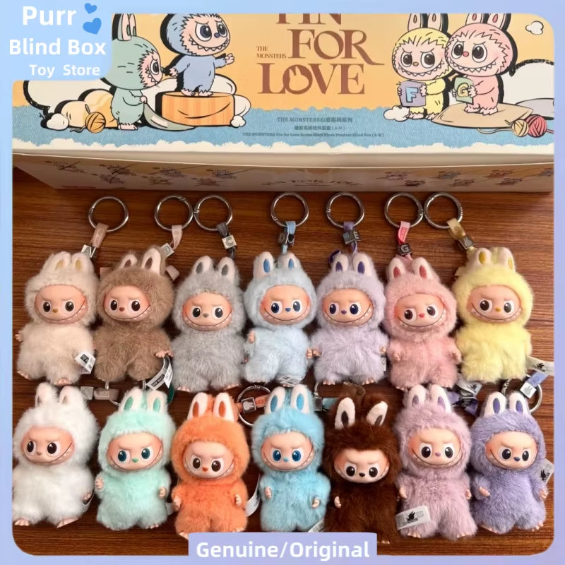 Hot Genuine POPMART the Monsters Labubu V4 Pin for Love Series Vinyl Plush Blind Box Cute Bag Pendant Gift Keychain Mystery Box