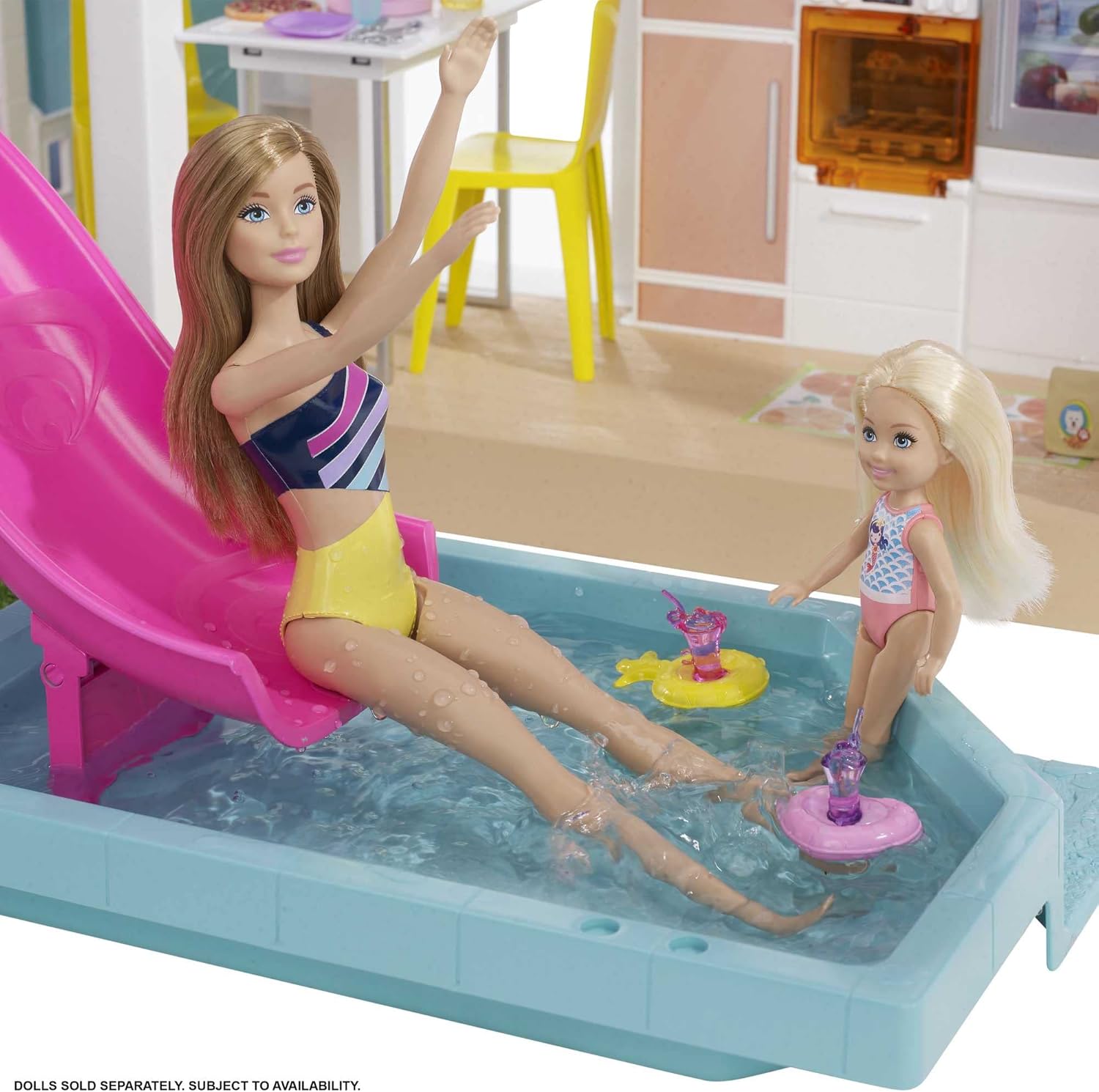 Barbie Dreamhouse (3.75-Ft) 3-Story Dollhouse Playset with Pool & Slide, Party Room, Elevator, Puppy Play Area, Customizable Lights & Sounds, 75+ Pieces, Gift for 3 to 7 Year Olds (Amazon Exclusive)