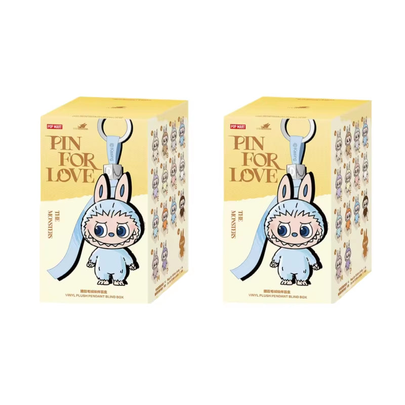 Hot Genuine POPMART the Monsters Labubu V4 Pin for Love Series Vinyl Plush Blind Box Cute Bag Pendant Gift Keychain Mystery Box