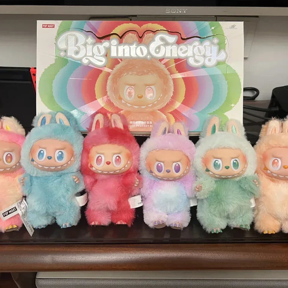 For Labubu 3 Heartbeat Macaron Enamel the Monsters Face Blind Box Pvc Figurine Tabletop Ornament Kawaii Doll Kid Birthday Gift