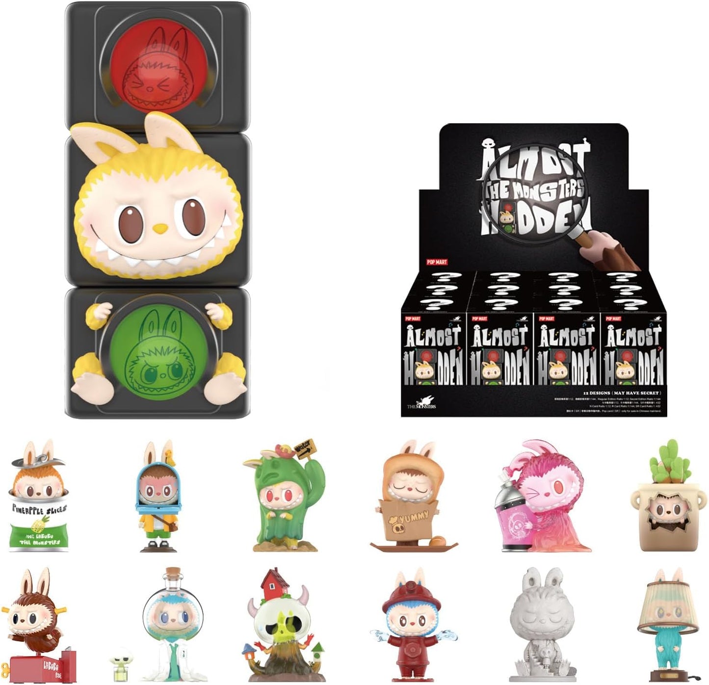 the Monsters Almost Hidden Series Blind Box Figures, Random Design Mystery Toys for Modern Home Decor, Collectible Toy Set for Desk Accessories, Whole Set