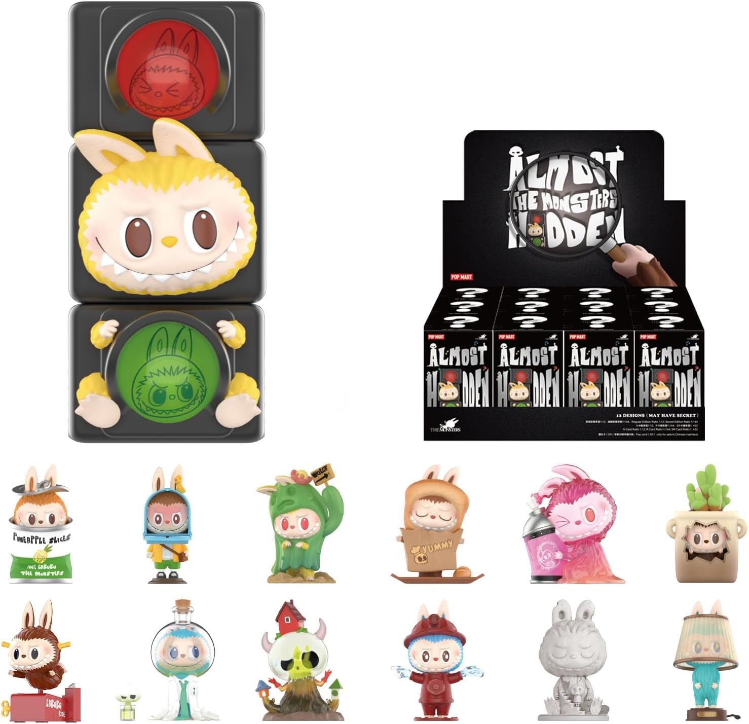 the Monsters Almost Hidden Series Blind Box Figures, Random Design Mystery Toys for Modern Home Decor, Collectible Toy Set for Desk Accessories, Whole Set