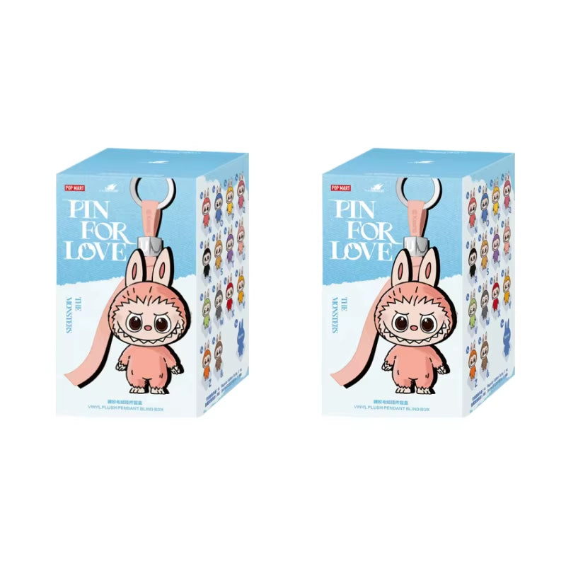 Hot Genuine POPMART the Monsters Labubu V4 Pin for Love Series Vinyl Plush Blind Box Cute Bag Pendant Gift Keychain Mystery Box